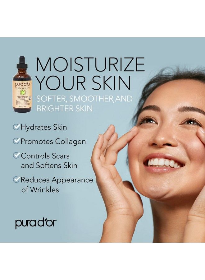 Pura d'or Organic Vitamin E Oil Blend 70000 Iu (4Oz / 118Ml) 100% Natural Hexane Free Sweet Almond Apricot Jojoba Argan Rosehip Sunflower & Avocado Bath Oil For Scars Skin Face & Full Body - Image 5