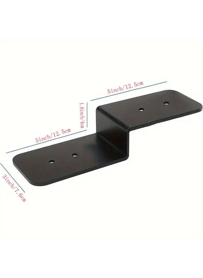 Black Metal Deck Railing Brackets 4pcs Heavy Duty Connectors For Patio Fence Gazebo - Image 4