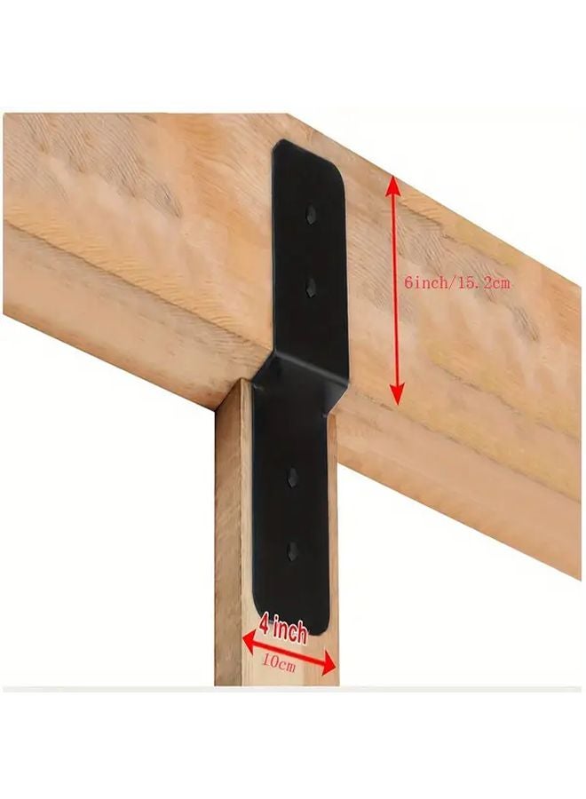 Black Metal Deck Railing Brackets 4pcs Heavy Duty Connectors For Patio Fence Gazebo - Image 5