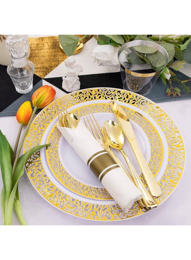 موثوقية التنبؤ مجموعة أدوات مائدة بلاستيكية يمكن التخلص منها، 70 قطعة مستلزمات الحفلات أدوات مائدة الحفلات مجموعة أدوات مائدة الحفلات التي يمكن التخلص منها لحفلات الزفاف والذكرى السنوية وحفلات التجمعات العائلية وأعياد الميلاد - Image 3