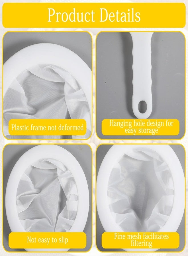 Larrel Nylon Mesh Strainer, 2PCS Reusable Food Grade Filter Ultra Fine Mesh Strainer Plastic Sieve Fine Meshs Colander with Handle for Cooking Cheese Milk Juice - Image 3