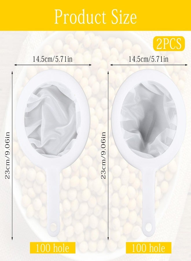 Larrel Nylon Mesh Strainer, 2PCS Reusable Food Grade Filter Ultra Fine Mesh Strainer Plastic Sieve Fine Meshs Colander with Handle for Cooking Cheese Milk Juice - Image 2