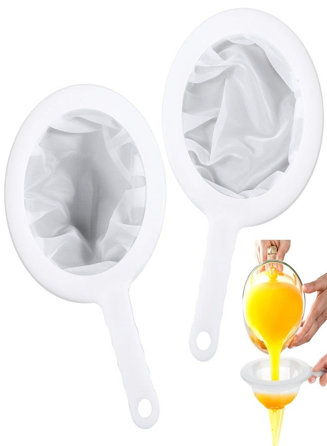 Larrel Nylon Mesh Strainer, 2PCS Reusable Food Grade Filter Ultra Fine Mesh Strainer Plastic Sieve Fine Meshs Colander with Handle for Cooking Cheese Milk Juice - Image 1