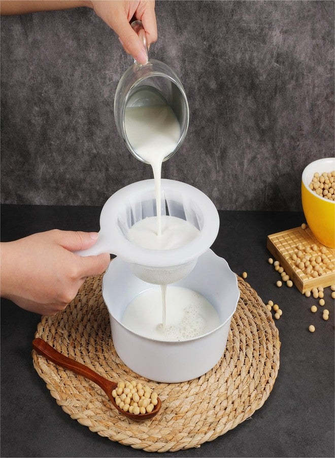 Larrel Nylon Mesh Strainer, 2PCS Reusable Food Grade Filter Ultra Fine Mesh Strainer Plastic Sieve Fine Meshs Colander with Handle for Cooking Cheese Milk Juice - Image 4