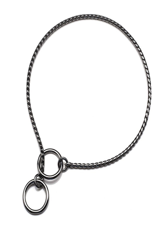 Mogoko Stainless Steel Dog Choke Chain Collar, Puppy Metal Snake Chain Slip Collar Pet Titan Training Walking Choker (Black;24.0"*5.0mm) - Image 1