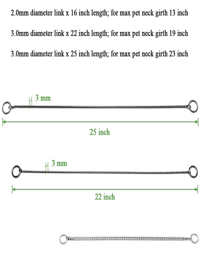 Mogoko Stainless Steel Dog Choke Chain Collar, Puppy Metal Snake Chain Slip Collar Pet Titan Training Walking Choker (Black;24.0"*5.0mm) - Image 4