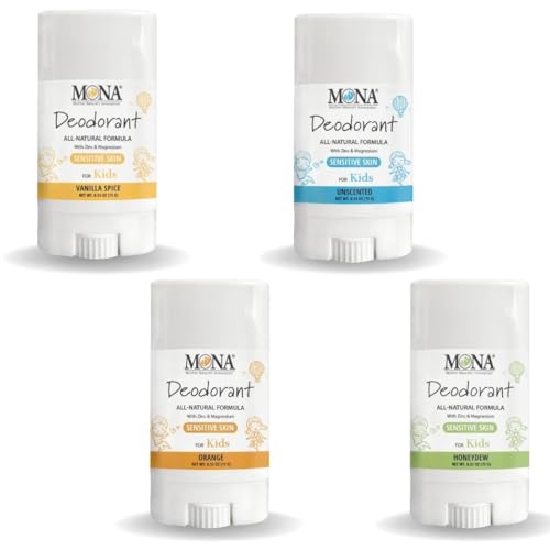 MONA Brands TRAVEL SIZE Deodorant for Kids | 100% Natural Kids Deodorants For Girls, Boys, Pre-Teens & Teens | Hypoallergenic (4-PK Travel Size Combo (0.53 Oz each)) - Image 1