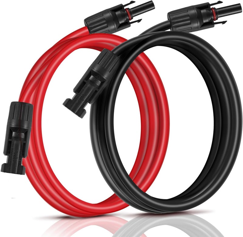 Soyan 20 Feet 10AWG Solar Extension Cable with Female and Male Connectors (Red & Black) - Image 1