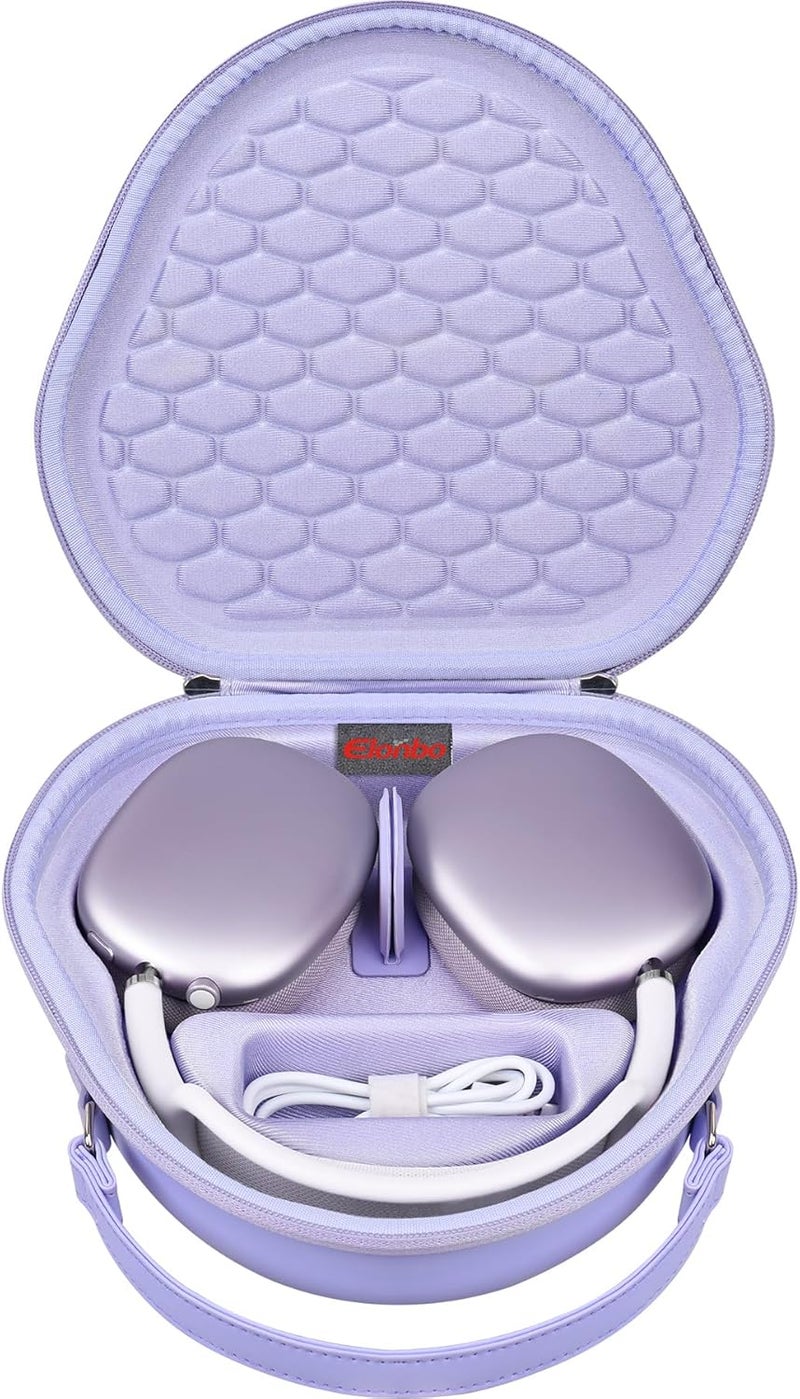 الونبو حقيبة ذكية من إلونبو لسماعات Apple AirPods Max اللاسلكية فوق الأذن (تدعم وضع السكون)، حقيبة حمل صلبة جديدة لسماعات AirPods Max، حقيبة تخزين واقية للسفر للسماعات، أرجواني - Image 1