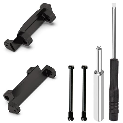 Lijinlan Metal Watch Band Adapter Fit for Amazfit T-Rex 2 Watch Connector with Screw Rod Link Bar Screwdrivers Remove Tool Clasp Connect 22mm Strap for Amazfit T-Rex2 Accessory (Black) - Image 1