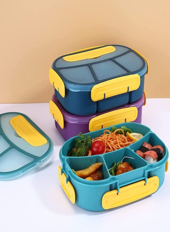 OCTRA Lunch Box for Kids, Lunch Box for Kids – 3 Compartment Insulated Plastic Lunch Box Stainless Steel Tiffin Box for Boys, Girls, School & Office Men (Colors May Vary) (3 Grid Plastic Lunch Box) - Image 5