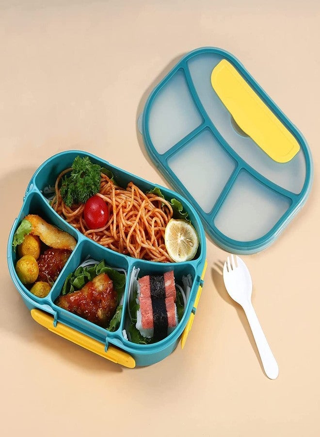 OCTRA Lunch Box for Kids, Lunch Box for Kids – 3 Compartment Insulated Plastic Lunch Box Stainless Steel Tiffin Box for Boys, Girls, School & Office Men (Colors May Vary) (3 Grid Plastic Lunch Box) - Image 3