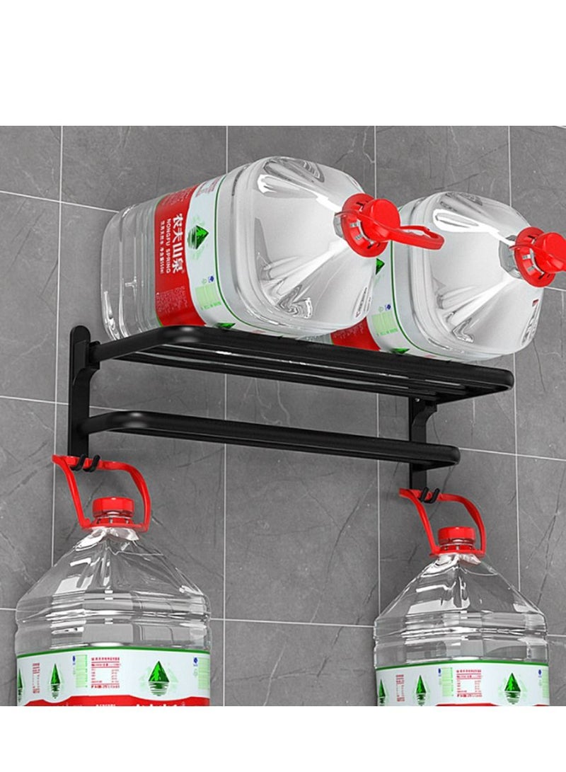 HOMESTAR Bathroom Towel Rack Non Perforated Storage Wall Mounted Foldable - Image 3