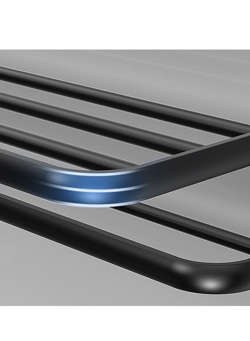 HOMESTAR Bathroom Towel Rack Non Perforated Storage Wall Mounted Foldable - Image 4