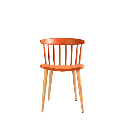 Finch Fox Scandinavian Stylish & Modern Furniture Plastic Chairs for Cafeteria Seating, Dining Chair, Side Chair, Kitchen, Restaurants, Hotels in Orange Color - Image 3