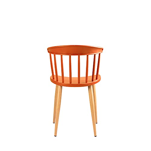 Finch Fox Scandinavian Stylish & Modern Furniture Plastic Chairs for Cafeteria Seating, Dining Chair, Side Chair, Kitchen, Restaurants, Hotels in Orange Color - Image 5