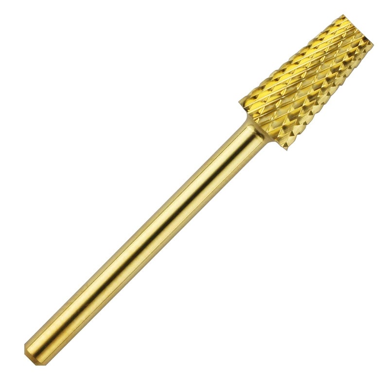 C & I Tapered Barrel Nail Drill Bit for Electric Nail Drill Machine of Nail Art (Grit Coarse, Gold)