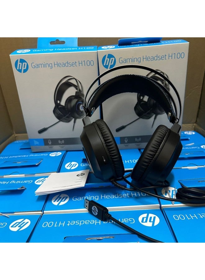 Genuine Goods X E03 Computer Headset Usb Headset Luminous Desktop Notebook E-Sports Game Home 7.1 Headset-Color:Hp H100 Usb Headphones  - Image 1