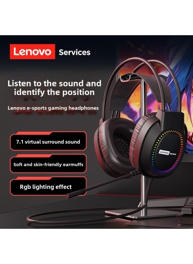 Genuine Goods X E03 Computer Headset Usb Headset Luminous Desktop Notebook E-Sports Game Home 7.1 Headset-Color:Hp H100 Usb Headphones  - Image 2