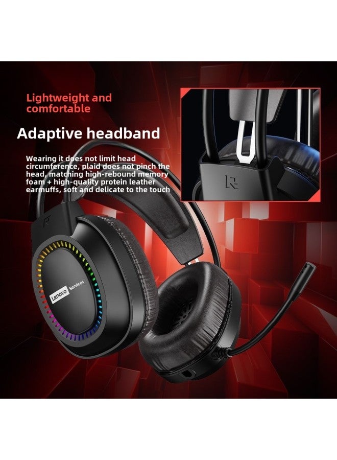 Genuine Goods X E03 Computer Headset Usb Headset Luminous Desktop Notebook E-Sports Game Home 7.1 Headset-Color:Hp H100 Usb Headphones  - Image 4