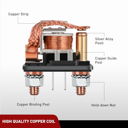 Nilight 2PC 200A Starter Relay 4 Pin Split Relays Switch 12V Continuous SPST High Current 4 Terminal Car Starter Control wCopper Wire Lugs for Automotive Car Truck Camper - Image 3
