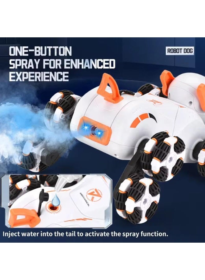 vGRASSP Smart Remote Control Robot Dog Toy for Kids with 360° Drift, Multi-Directional Mecanum Wheels, LED Lights, Steam Spray Effect, Stunt Walking Puppy, Interactive Electronic Educational Gift for Boys & Girls Ages 3+ - Image 5