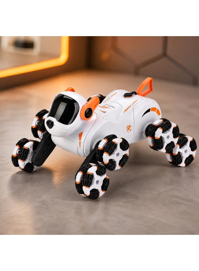 vGRASSP Smart Remote Control Robot Dog Toy for Kids with 360° Drift, Multi-Directional Mecanum Wheels, LED Lights, Steam Spray Effect, Stunt Walking Puppy, Interactive Electronic Educational Gift for Boys & Girls Ages 3+ - Image 3