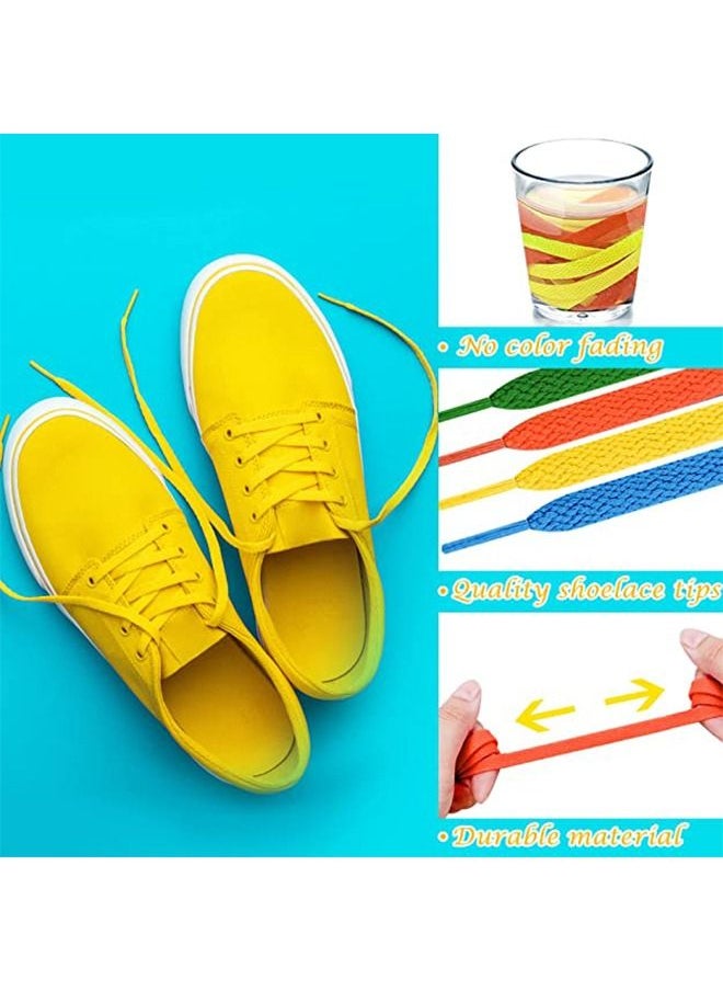 Generic - 11 Pairs of Flat Colored Shoelaces,8mm Polyester Single Layer Flat Colorful Shoelaces,Colored Shoe Laces Flat Shoelaces Shoestrings for Sneakers Boots Skate Shoes Sport Shoes - Image 1