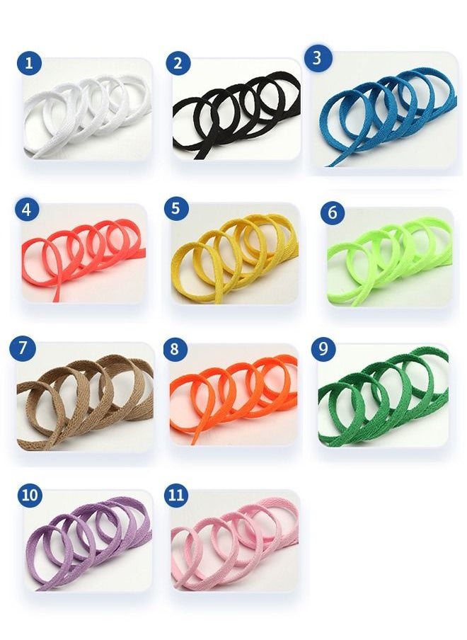 Generic - 11 Pairs of Flat Colored Shoelaces,8mm Polyester Single Layer Flat Colorful Shoelaces,Colored Shoe Laces Flat Shoelaces Shoestrings for Sneakers Boots Skate Shoes Sport Shoes - Image 1