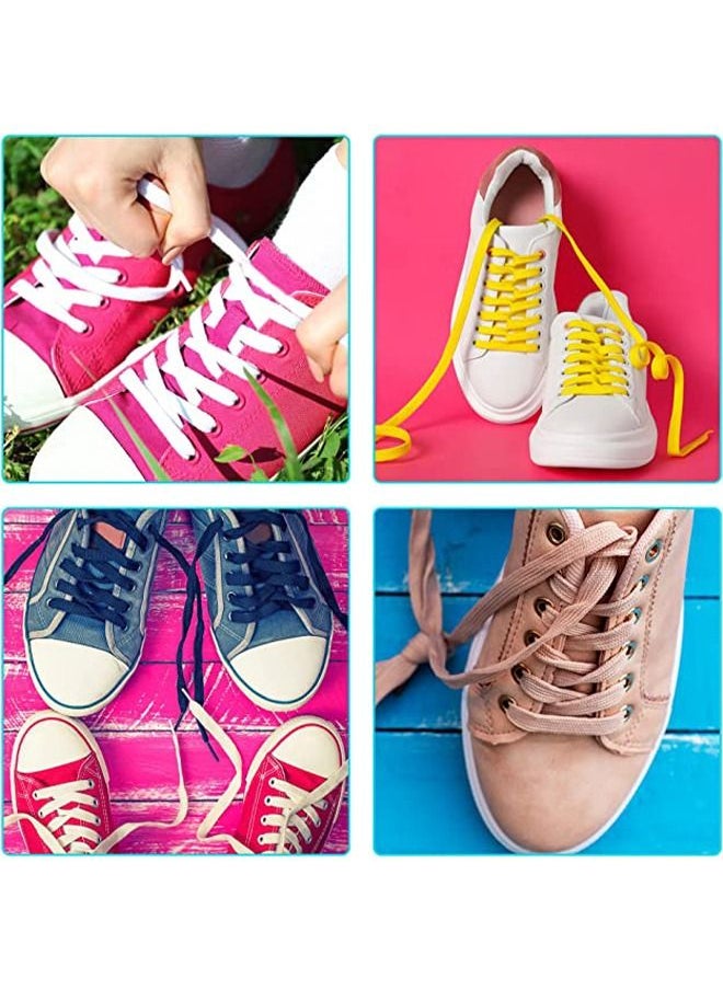 Generic - 11 Pairs of Flat Colored Shoelaces,8mm Polyester Single Layer Flat Colorful Shoelaces,Colored Shoe Laces Flat Shoelaces Shoestrings for Sneakers Boots Skate Shoes Sport Shoes - Image 1