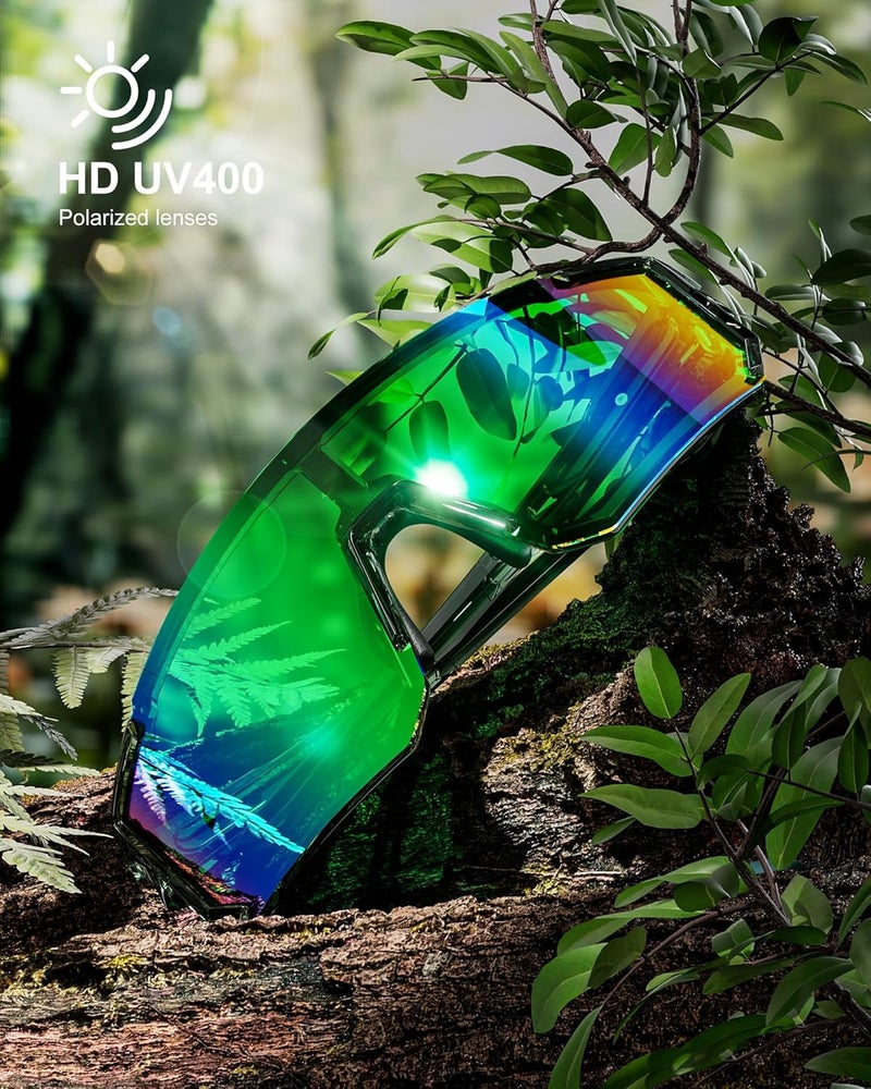 QALLY Polarized Sports Sunglasses for Men and Women - UV400 Protection Wrap Around Sunglasses for Cycling and Running - Image 4