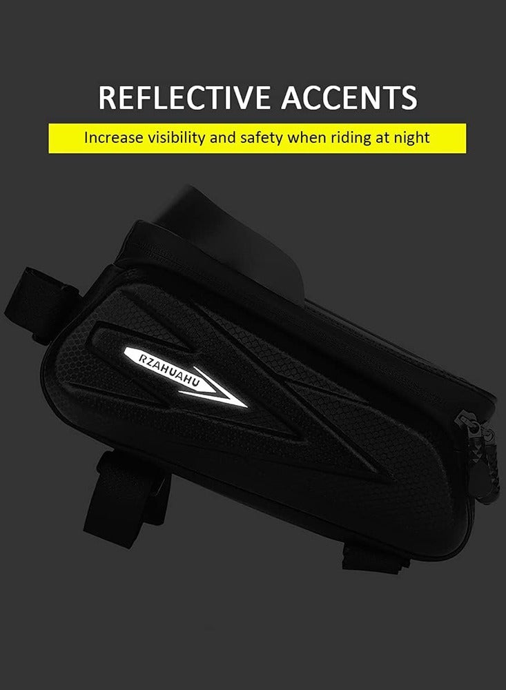 سعة كبيرة عاكسة للماء سعة كبيرة 2 لتر أنبوب علوي أمامي MTB سرج الدراجة على الطريق حقيبة صلبة 7 بوصة تعمل باللمس حامل هاتف بشاشة لمس ملحقات الدراجة - Image 4