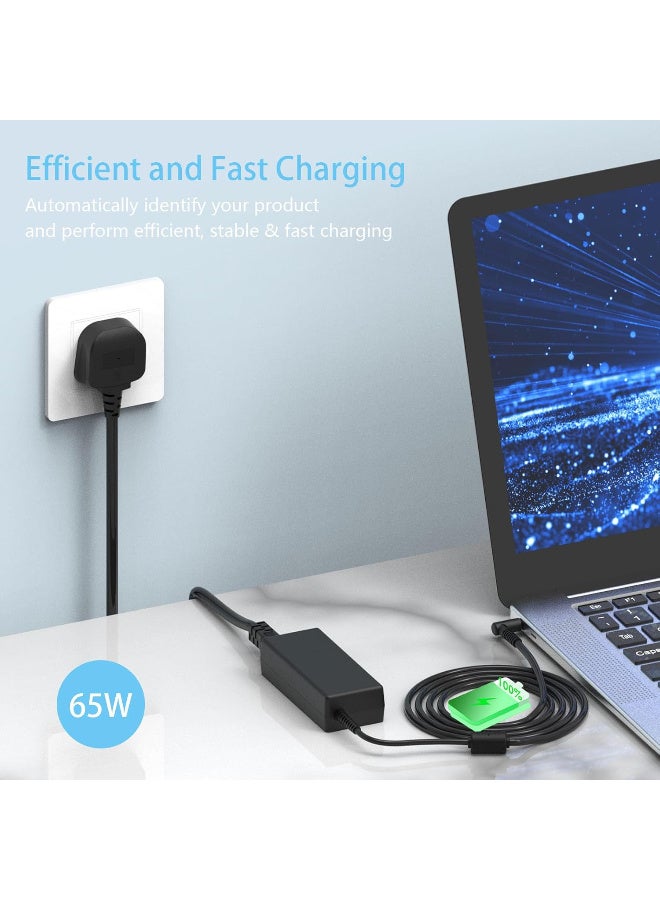 Zexen 65W Laptop Charger for HP Pavilion 11 13 15, Envy 13 15 17 C0008 EliteBook, Spectre, Chromebook 11 14 G3 G4, ProBook, Stream, 250 G6, 255 G7 and More (4.5 X 3mm) Blue Tip - Image 4