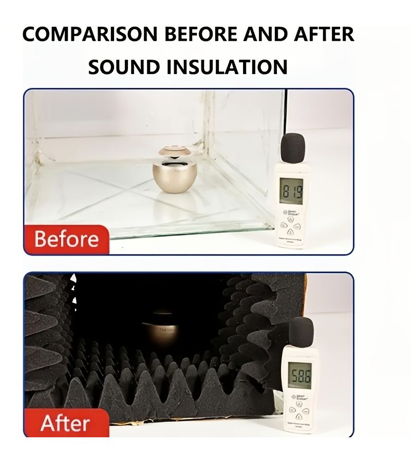 40 Inch Self Adhesive High Density Foam Soundproofing Panel 7 9 Inch X 0 79 Inch X 40 Inch Black Heat Resistant Noise Reducing for Car Engine Hoods Walls Ceilings Recording Studios Rooms Studio Soundproofing - Image 2
