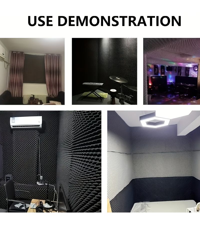 40 Inch Self Adhesive High Density Foam Soundproofing Panel 7 9 Inch X 0 79 Inch X 40 Inch Black Heat Resistant Noise Reducing for Car Engine Hoods Walls Ceilings Recording Studios Rooms Studio Soundproofing - Image 4
