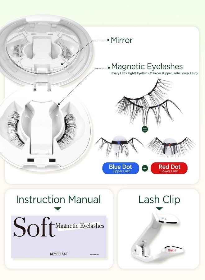 BEYELIAN Magnetic Eyelashes with Applicator, Upgrade Soft Magnetic Lashes Portable Magnetic Eyelashes Natural Look, Reusable, No Glue Needed Fales Eyelashes AJH068 (All-In-One & Comfortable) - Image 2