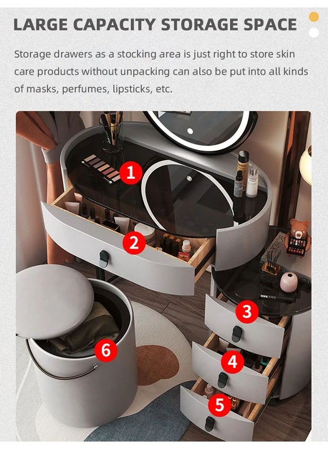 keke - Makeup Vanity Table Dressing Table Flip Mirror With Drawers And Chair 70 CM - Image 1