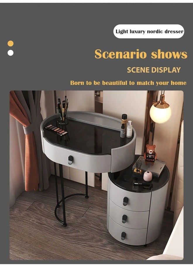 keke - Makeup Vanity Table Dressing Table Flip Mirror With Drawers And Chair 70 CM - Image 1