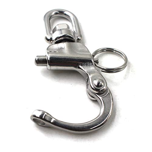 Flomore 70mm Swivel Snap Shackle Marine Grade 316 Stainless Steel Swivel Ring Yacht Sailing Boat Hardware (Pack of 2) - Image 3
