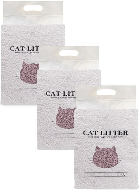 Pack of 3 Biodegradable Fast Clumping Cat Litter Lavender