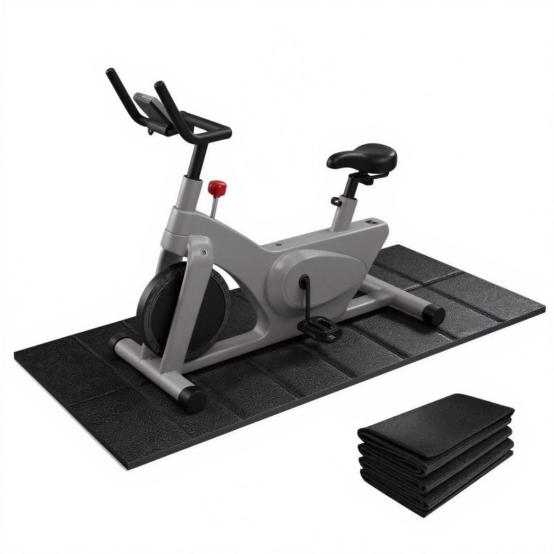 Stepwaver Bike Mat Compatible with Peloton Bike Trainer Mat Non-Slip Shock Absorbing Gym Floor Mat to Protect Hardwood & Carpets, Mat for Exercise Bike,Exercise Equipment Indoor Cycles (63"x30") - Image 1