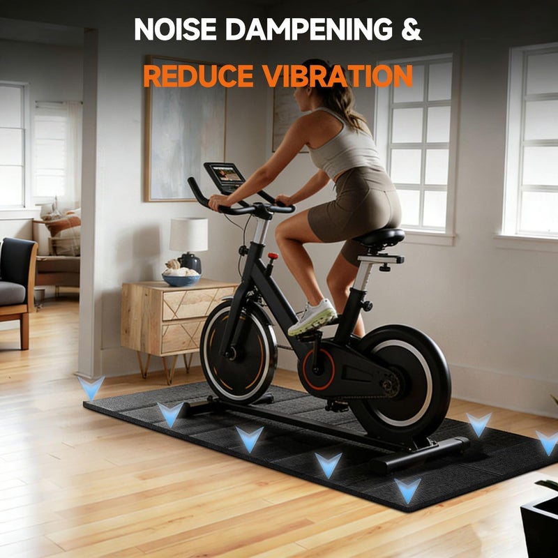 Stepwaver Bike Mat Compatible with Peloton Bike Trainer Mat Non-Slip Shock Absorbing Gym Floor Mat to Protect Hardwood & Carpets, Mat for Exercise Bike,Exercise Equipment Indoor Cycles (63"x30") - Image 4