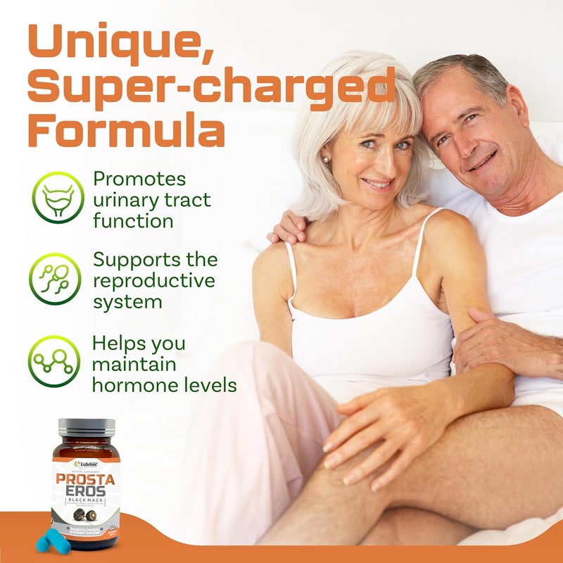 Prosta Eros ProstaEros Prostate Support Supplement  7 Natural Ingredients Black Maca Saw Palmetto Mashua Cats Claw Gingseg Black Nettle and Zinc Capsules 60 Count Pack of 1 - Image 4
