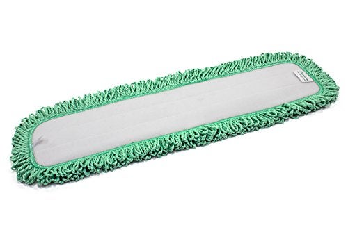 Real Clean 24 Inch Green Fringe Microfiber Dust Mop Pads (Pack of 2) - Image 2
