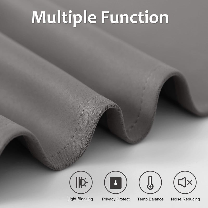 WdFour French Door Curtain, Window Blackout Curtain, Suitable for Front Doors, Side Doors, Door and Window Covers with Insulation and Thermal Insulation Functions. (25W x 70L Inch Dark Gray, 1 Panel) - Image 4