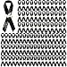 Geosar 100 Pcs Dove Funeral Memorial Ribbons Pins Memorial Service Respect Funeral Personalized Ribbon Bow with Safety Pins and White Dove for Mourning Mental Health Awareness Month GiftsBlack - Image 2