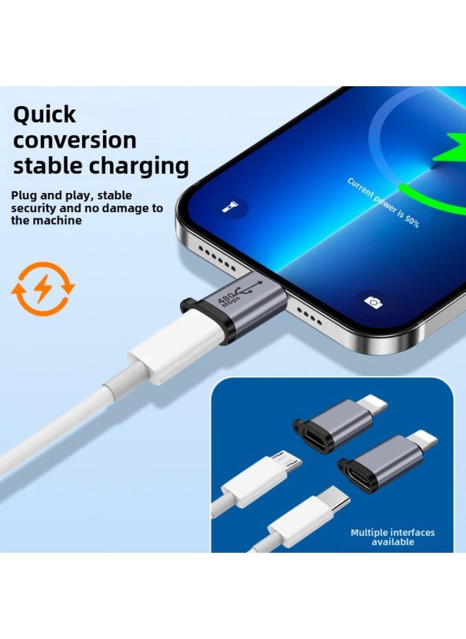 Generic - Typec Female To Android Revolution Miniusb Connector Micro To Lighting Conversion Head For Apple Hand-Color:Apple Female To Type—c Male ★12w Suitable For 15/16-1 Pack - Image 1