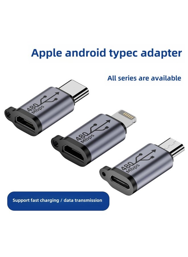 Generic - Typec Female To Android Revolution Miniusb Connector Micro To Lighting Conversion Head For Apple Hand-Color:Apple Female To Type—c Male ★12w Suitable For 15/16-1 Pack - Image 1
