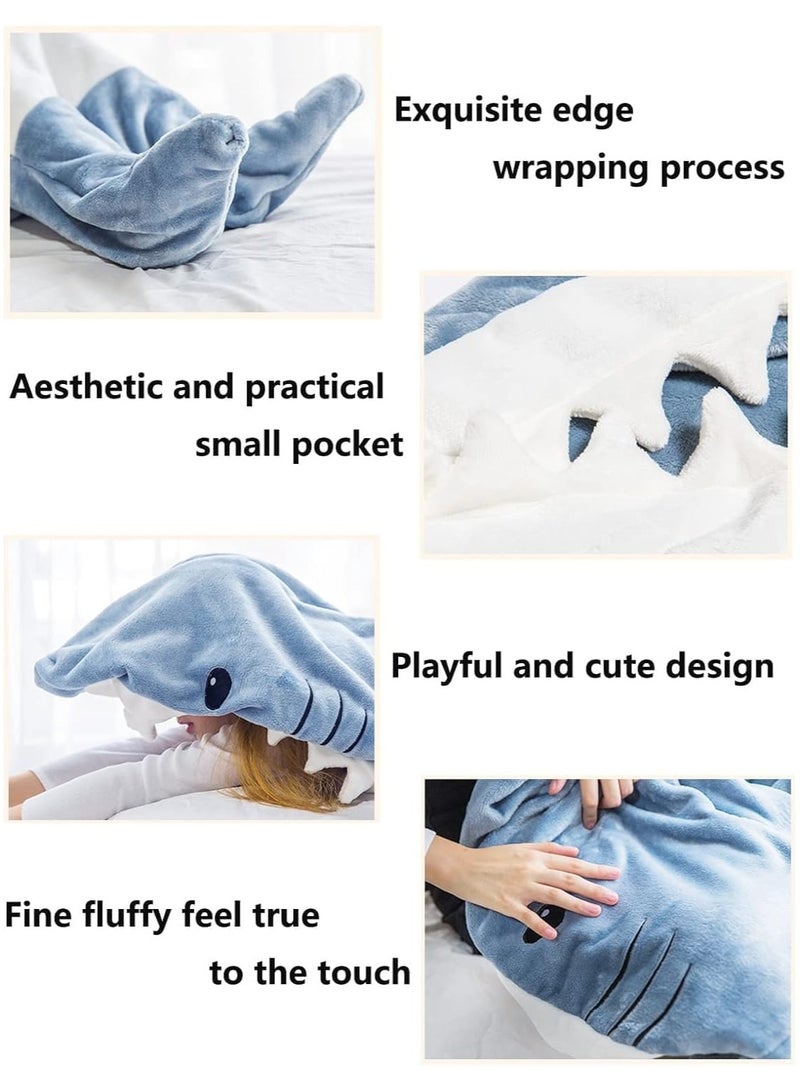 Shark Sleeping Bag Cute Animal Shark Onesie for Teens Adult Shark Costume Pajamas Shark Hoodie Blanket,grey