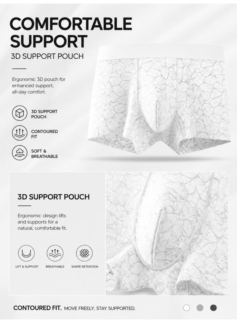 Men’s Boxer Briefs 4 Pack, Ice Silk Printed Soft Stretch Breathable Underwear, Quick-Dry Lightweight Trunks - Image 4